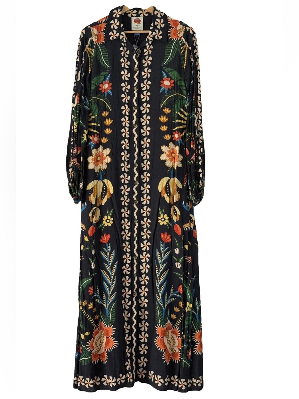 FARM Rio Long Sleeve Multicolor Floral Print Maxi - Picture 5 of 5